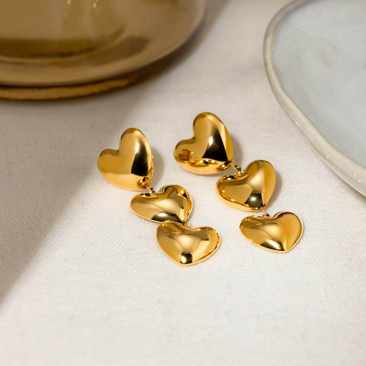 Stainless Steel Heart Earrings for Elegant Everyday Style - Selvanelle