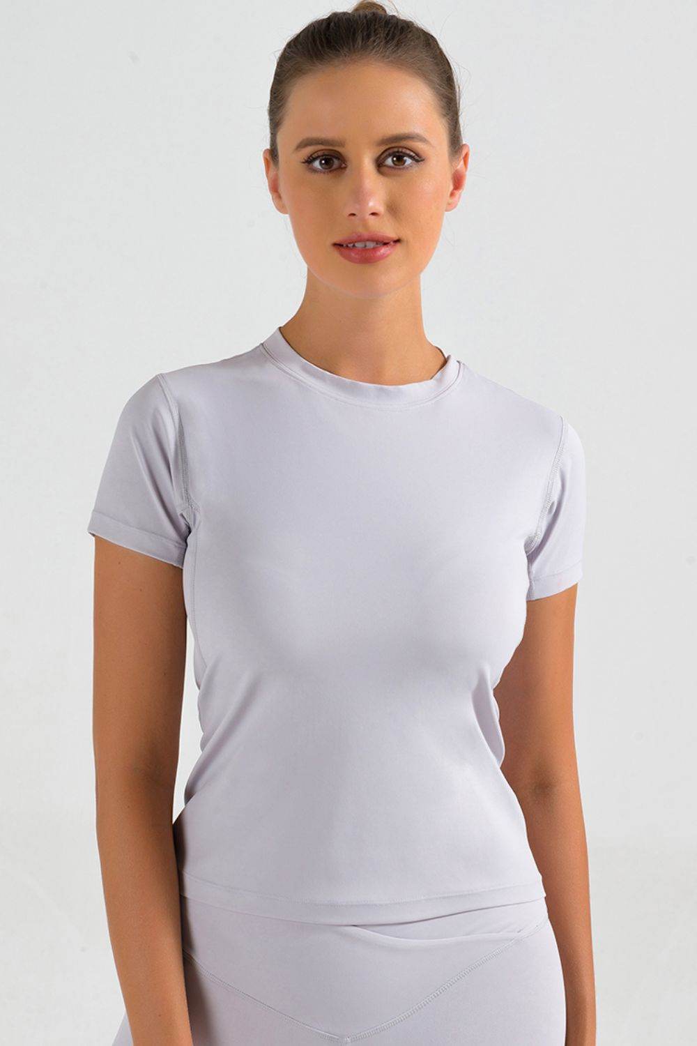 Round Neck Short Sleeve Sports T-Shirt - Selvanelle