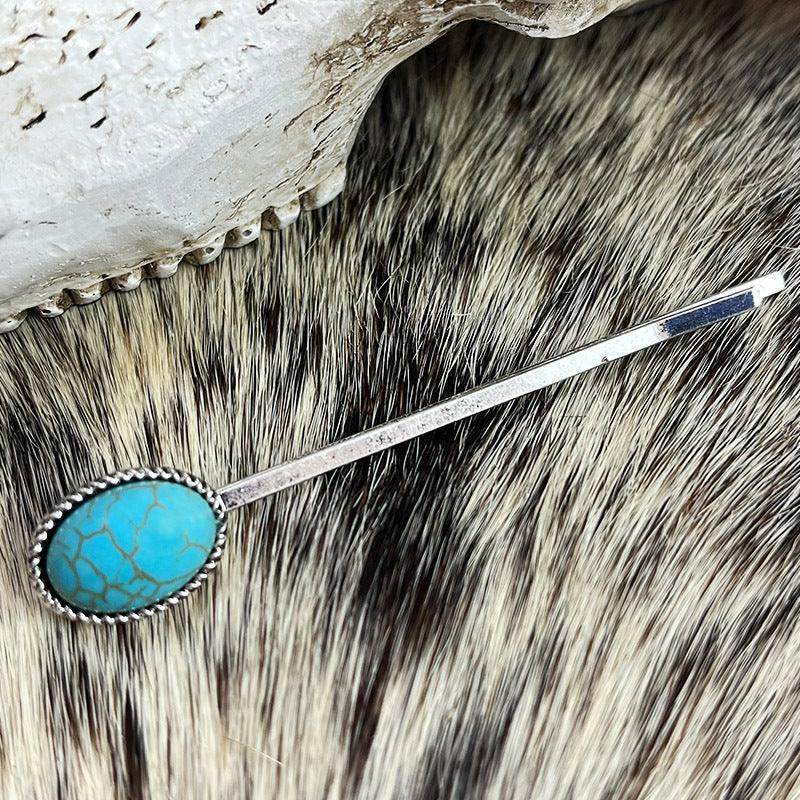 Turquoise Alloy Hairpin for Stylish Hair Accessories - Selvanelle