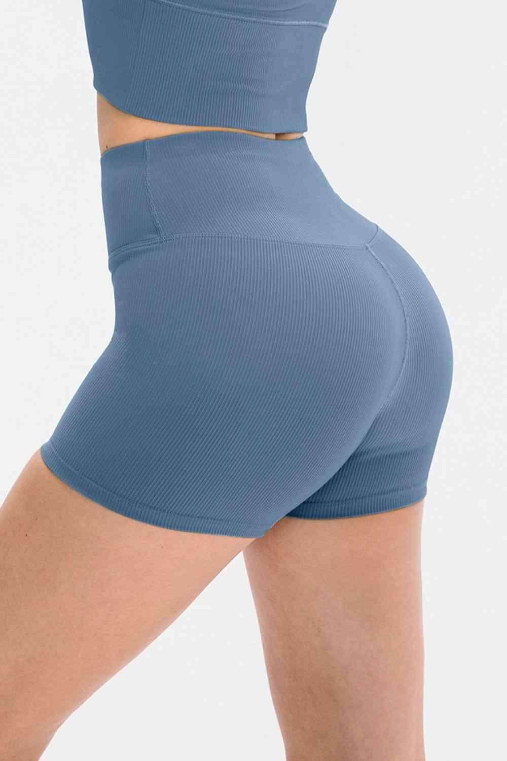 Slim Fit Wide Waistband Sports Shorts for Active Lifestyle - Selvanelle