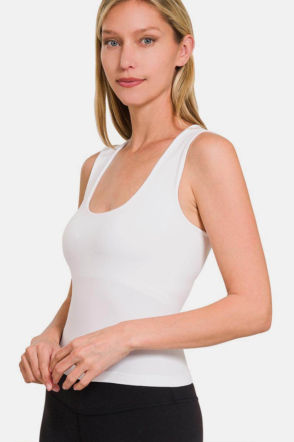 Zenana Cropped Padded Seamless Tank for Stylish Comfort - Selvanelle