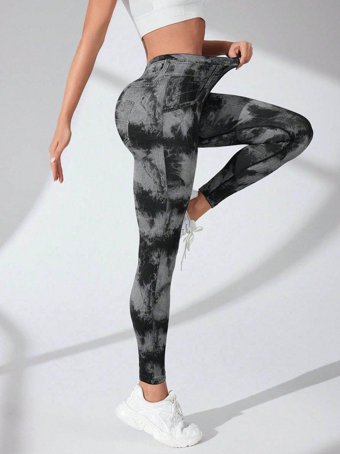 Tie-Dye High Waist Active Leggings with Pockets for Comfort - Selvanelle
