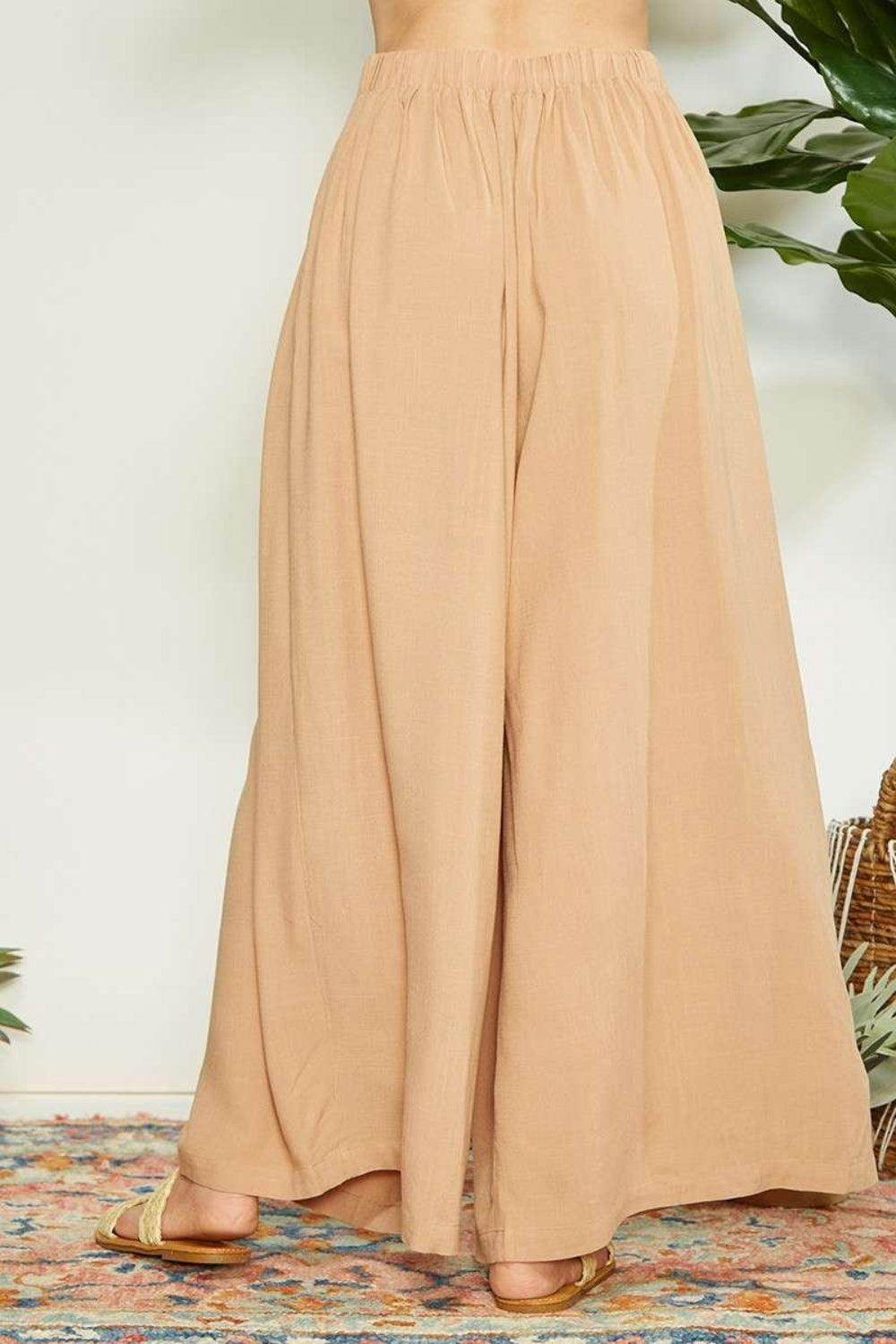 Mittoshop Wrap Pleating Detail Wide Leg Pants for Women - Selvanelle
