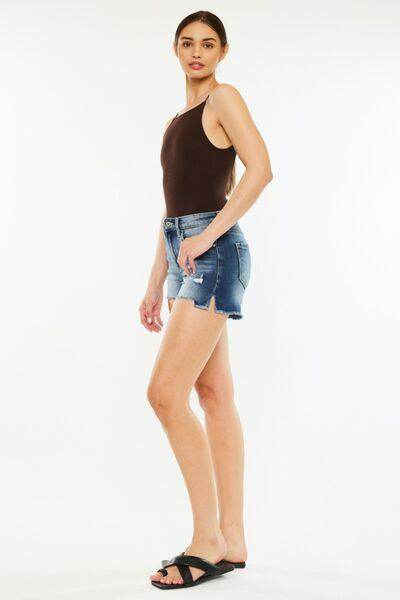 Kancan High Waist Raw Hem Denim Shorts for Summer Style - Selvanelle