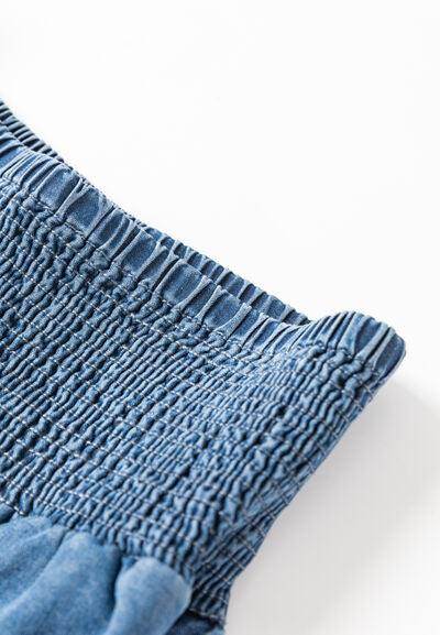 Smocked Wide Leg Jeans for Effortless Style and Comfort - Selvanelle