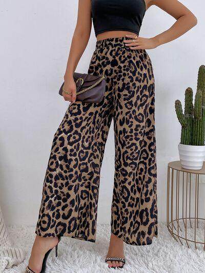 Printed Elastic Waist Wide Leg Pants for Women Fashion - Selvanelle