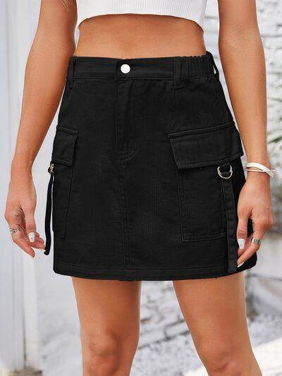 Stylish Pocketed Buttoned Denim Skirt for Every Occasion - Selvanelle