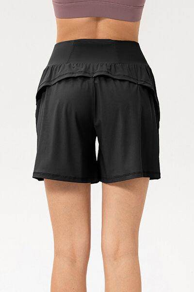 Pocketed Elastic Waist Active Shorts for Comfort and Style - Selvanelle