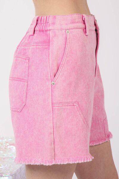 Very J Washed Raw Hem Denim Shorts for Stylish Summer Wear - Selvanelle