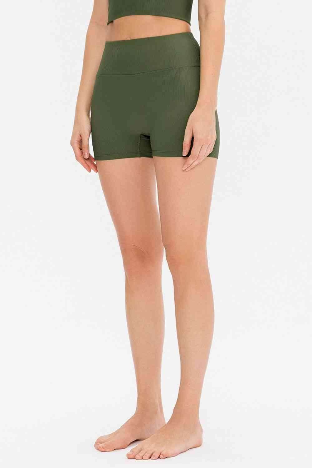 Slim Fit Wide Waistband Sports Shorts for Active Lifestyle - Selvanelle