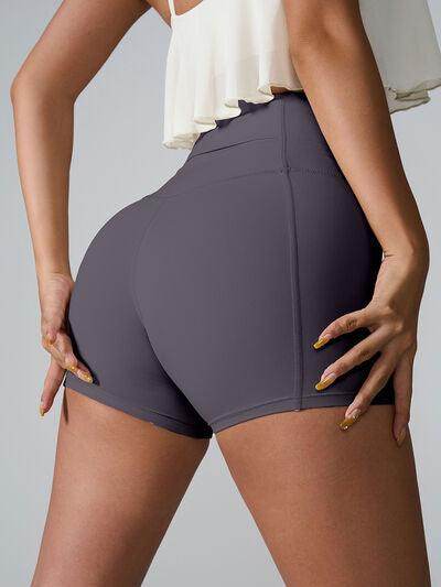 High Waist Active Shorts with Pockets for Women - Selvanelle