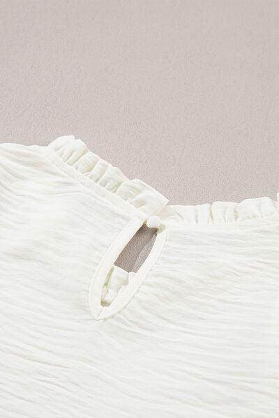 Frill Mock Neck Ruffled Balloon Sleeve Blouse for Women - Selvanelle