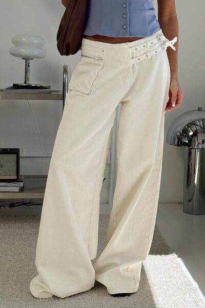Stylish Wide Leg Jeans with Pockets for Everyday Wear - Selvanelle
