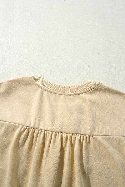 Bow Ruffled Round Neck Cap Sleeve Blouse for Women - Selvanelle