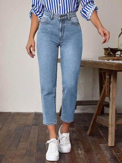 High Waist Jeans with Pockets for Women Stylish Fit - Selvanelle