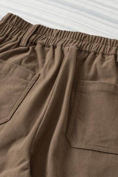 Half Elastic Waist Straight Pants for Comfortable Fit - Selvanelle