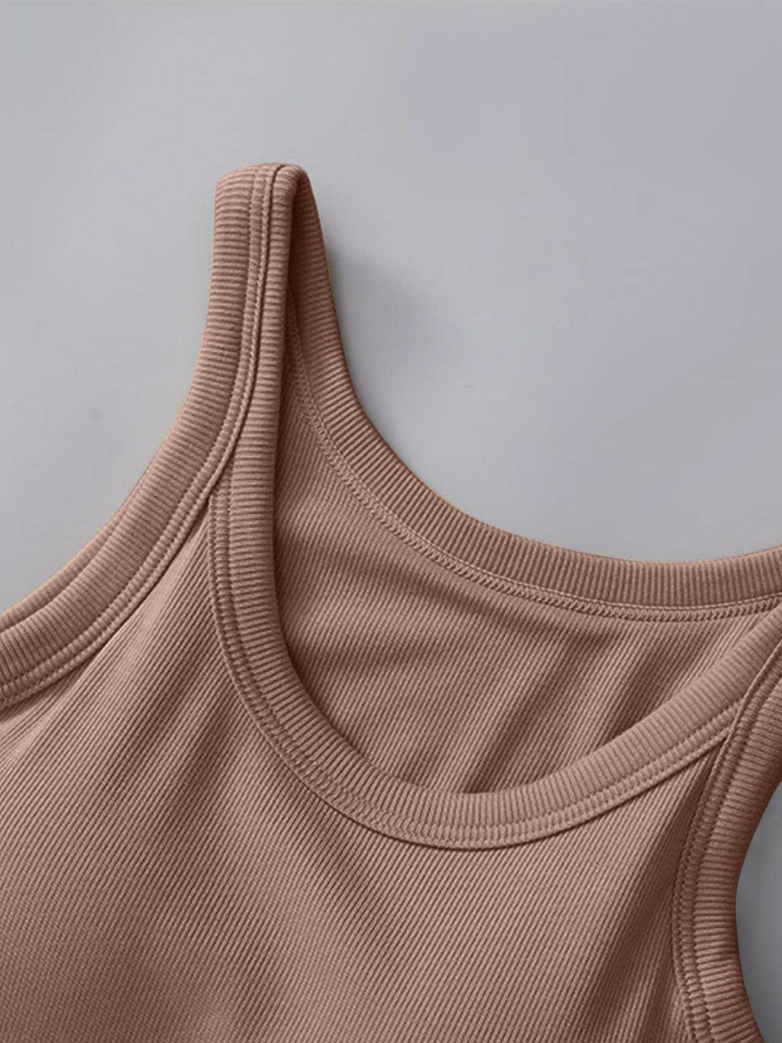 Round Neck Tank with Bra for Everyday Comfort Wear - Selvanelle