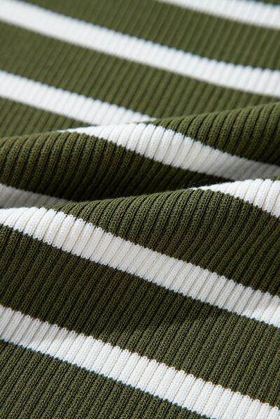 Striped Contrast Long Sleeve Knit Top for Women Fashion - Selvanelle