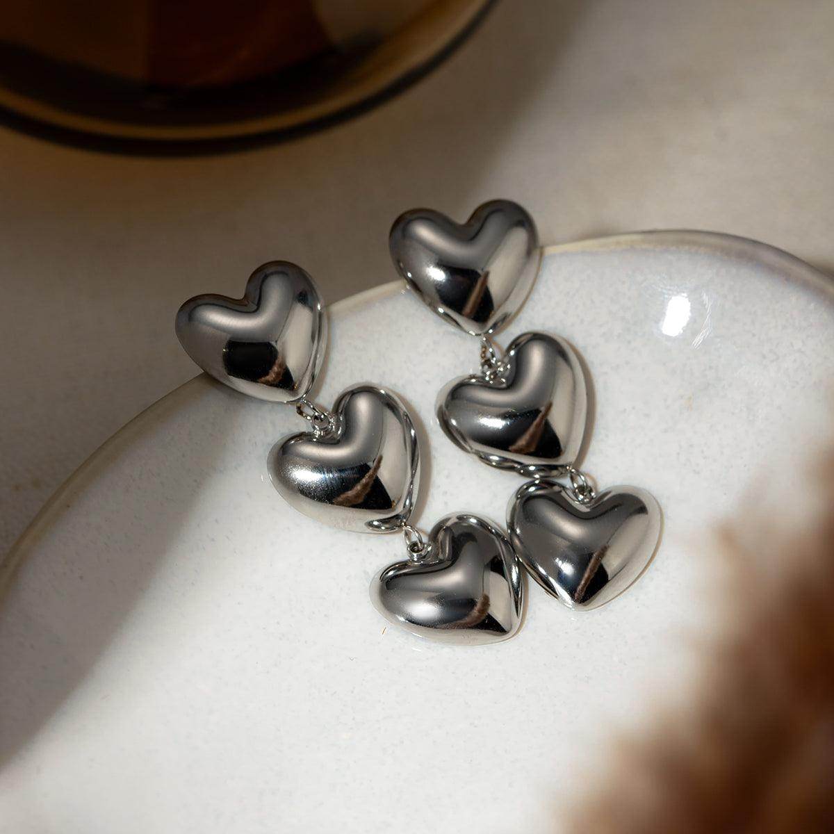 Stainless Steel Heart Earrings for Elegant Everyday Style - Selvanelle