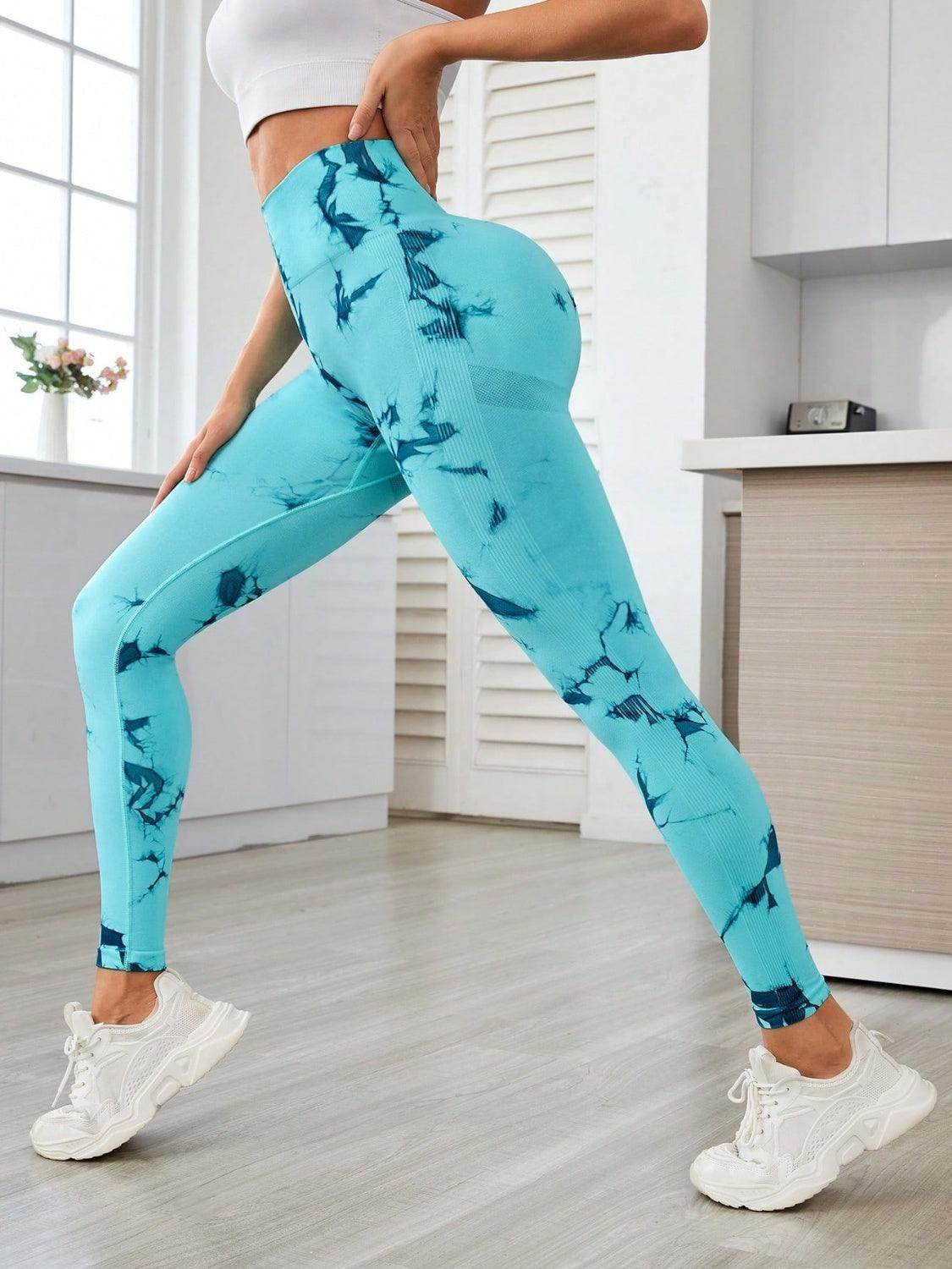 Stylish Printed High Waist Active Leggings for Comfort - Selvanelle