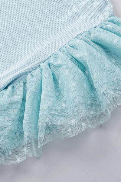 Ruffled Round Neck Cap Sleeve Top for Women Casual Wear - Selvanelle