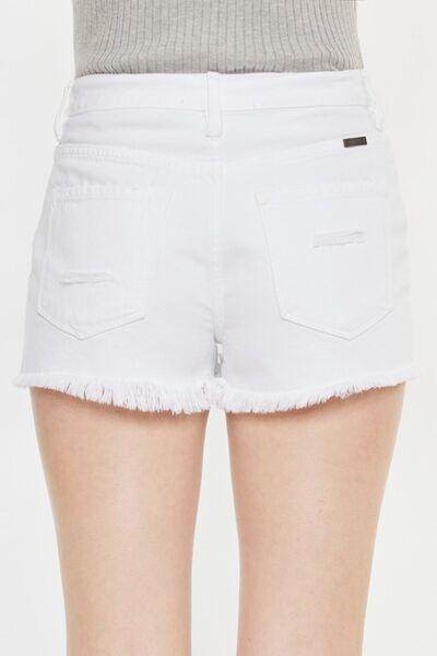 Kancan Raw Hem Distressed Denim Shorts for Casual Style - Selvanelle