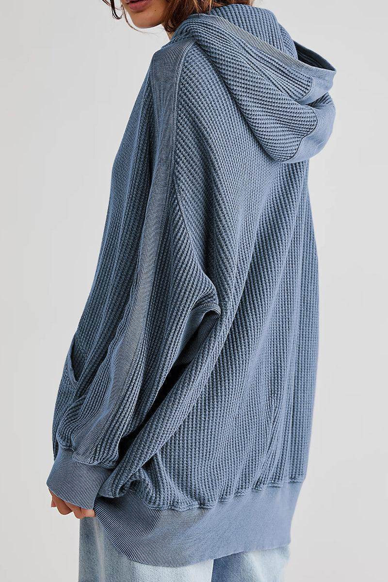 Zip-Up Long Sleeve Jacket with Hood and Pockets for Comfort - Selvanelle