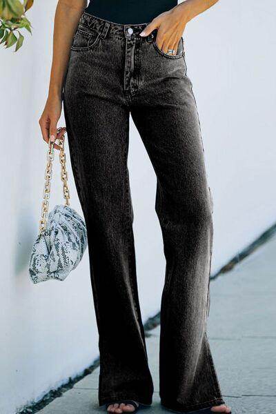Stylish Side Slit Jeans with Pockets for Trendy Look - Selvanelle