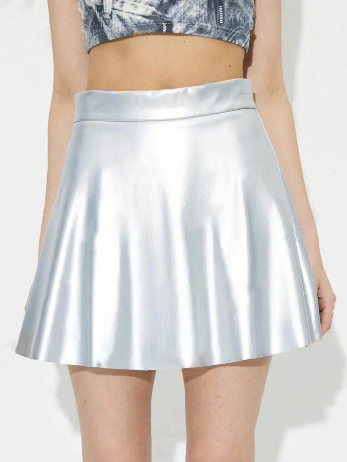 Ruched Mini Skirt with Zipper for Women in Multiple Sizes - Selvanelle