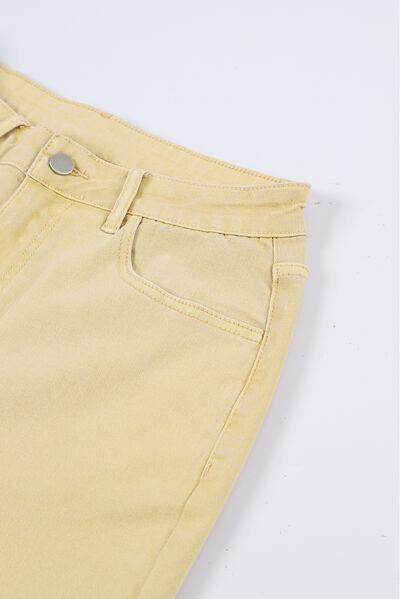Raw Edge Mid Waist Flared Jeans for Trendy Women - Selvanelle