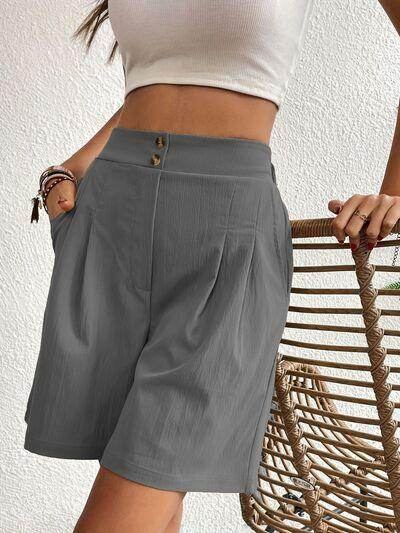 High Waist Shorts with Pockets for Women Fashion - Selvanelle
