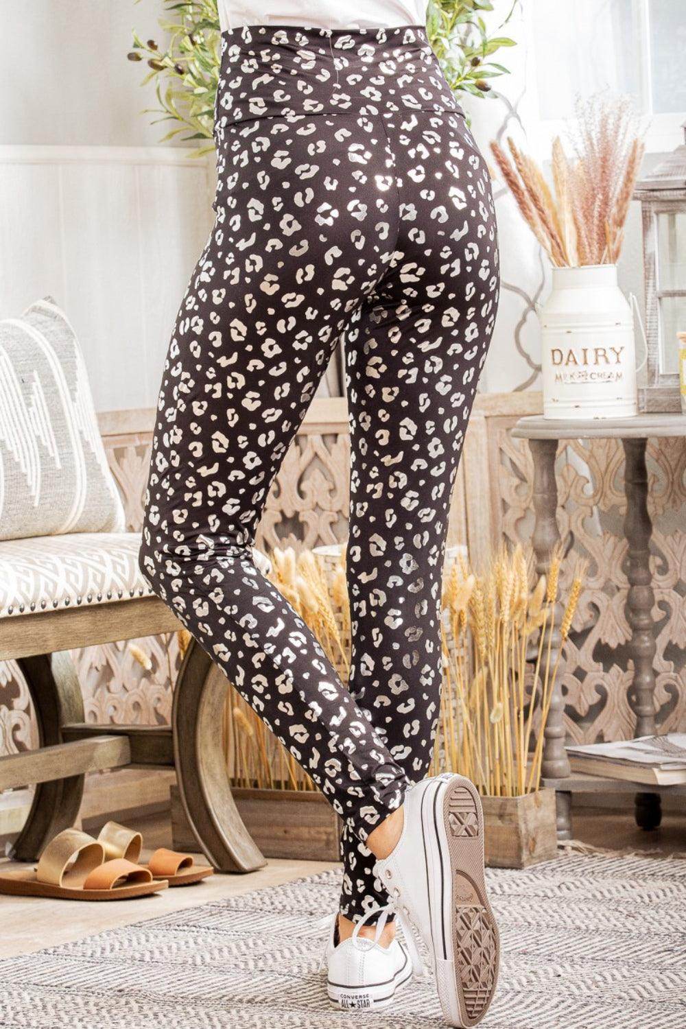 Heimish Full Size Leopard High Waist Leggings for Women - Selvanelle