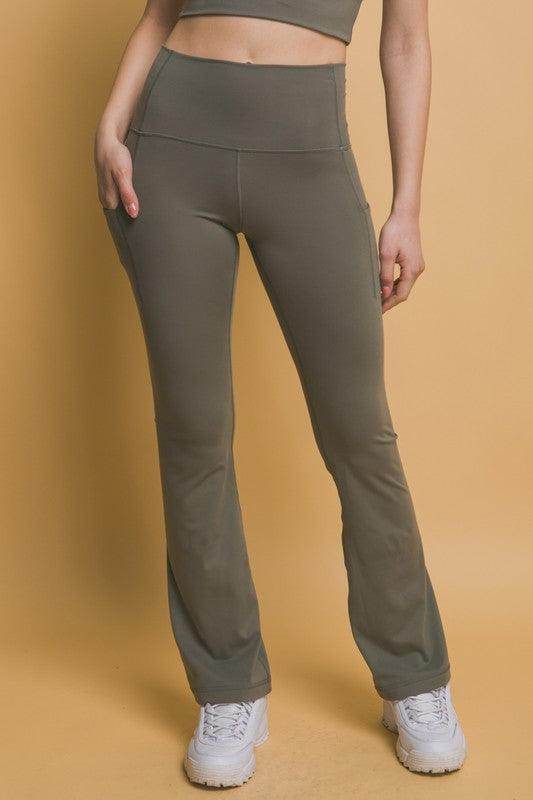 Love Tree High Waist Flare Active Leggings with Pockets - Selvanelle