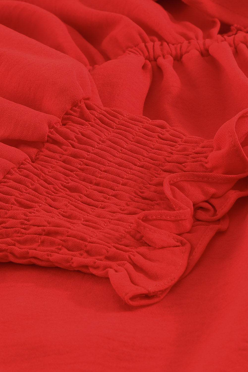 Tied Flounce Sleeve Plunge Romper - Selvanelle