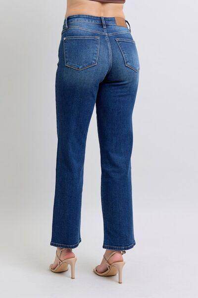 Judy Blue Full Size Side Seam Detail Straight Jeans - Selvanelle