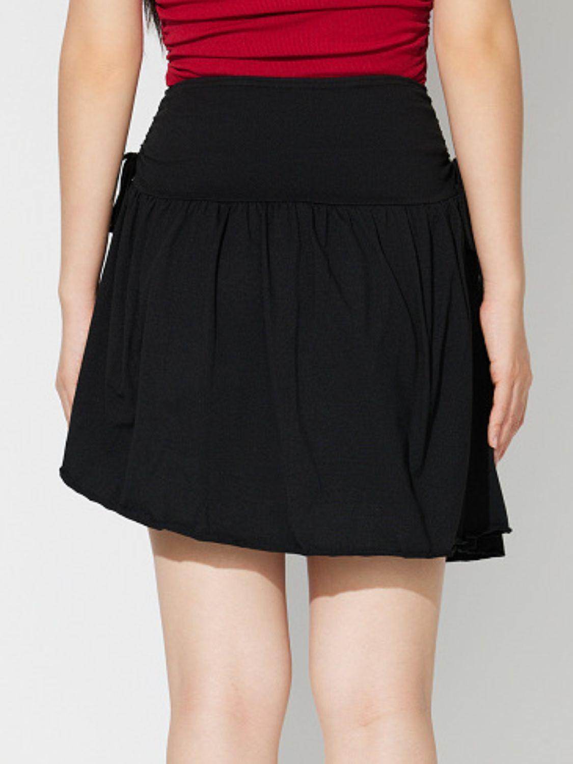 Side Tie Asymmetric Hem Mini Skirt for Casual Chic Style - Selvanelle
