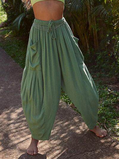 Full Size Wide Leg Pants with Pockets for Women - Selvanelle