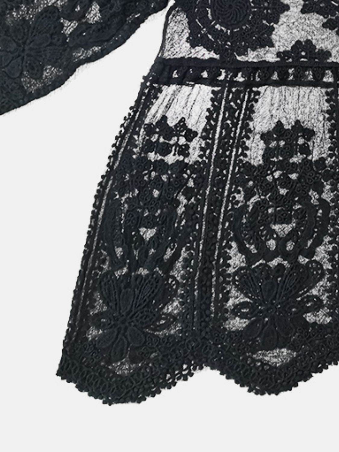 Lace Round Neck Cover-Up - Selvanelle