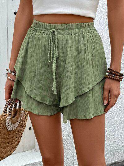 Perfee Tied Layered High Waist Shorts for Stylish Comfort - Selvanelle