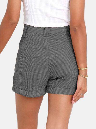 Full Size High Waist Shorts with Pockets for Women - Selvanelle