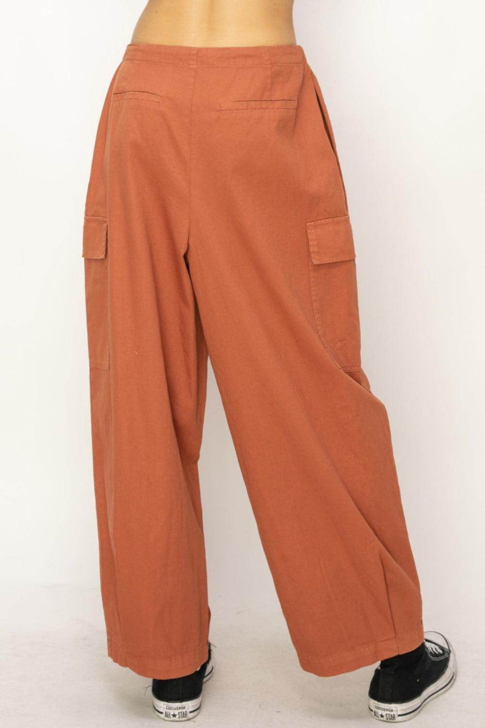 HYFVE Drawstring Cargo Wide Leg Pants for Effortless Style - Selvanelle