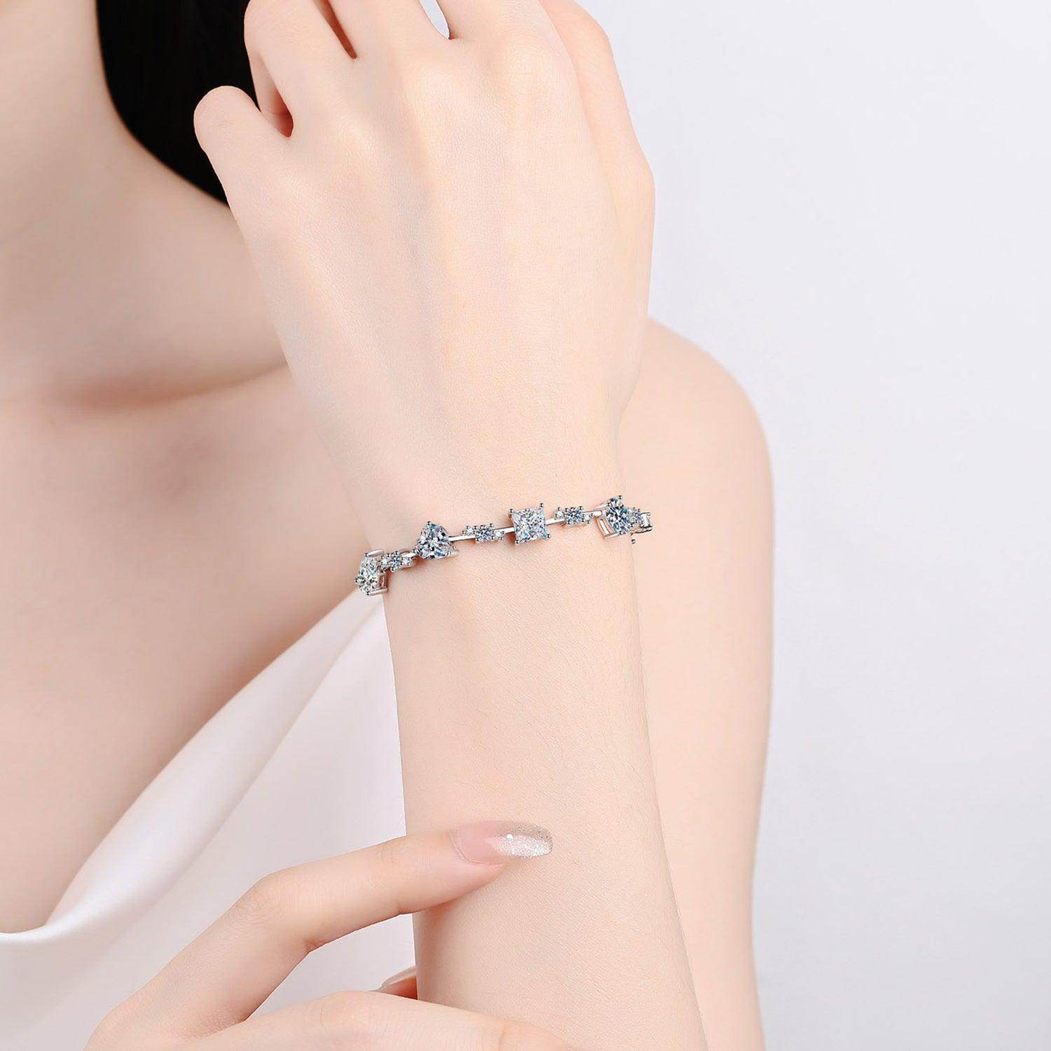 6.2 Carat Moissanite 925 Sterling Silver Bracelet for Women - Selvanelle