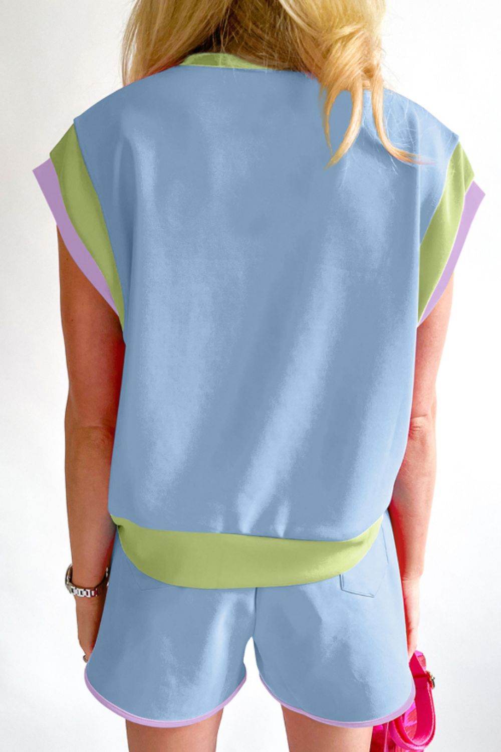 HAPPY EASTER Sequin Round Neck Top and Short Set - Selvanelle