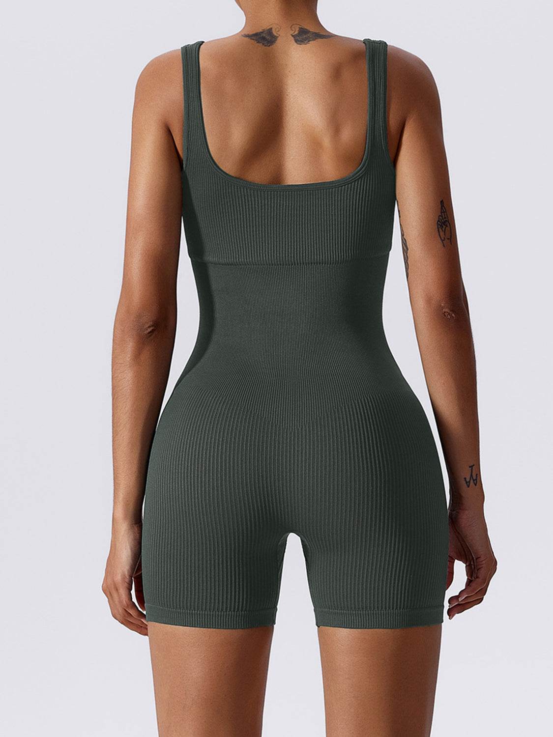 Basic Bae Ribbed Sleeveless Active Romper - Selvanelle