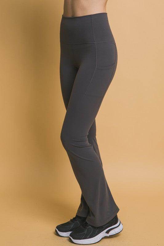 Love Tree High Waist Flare Leggings with Side Pockets Set - Selvanelle