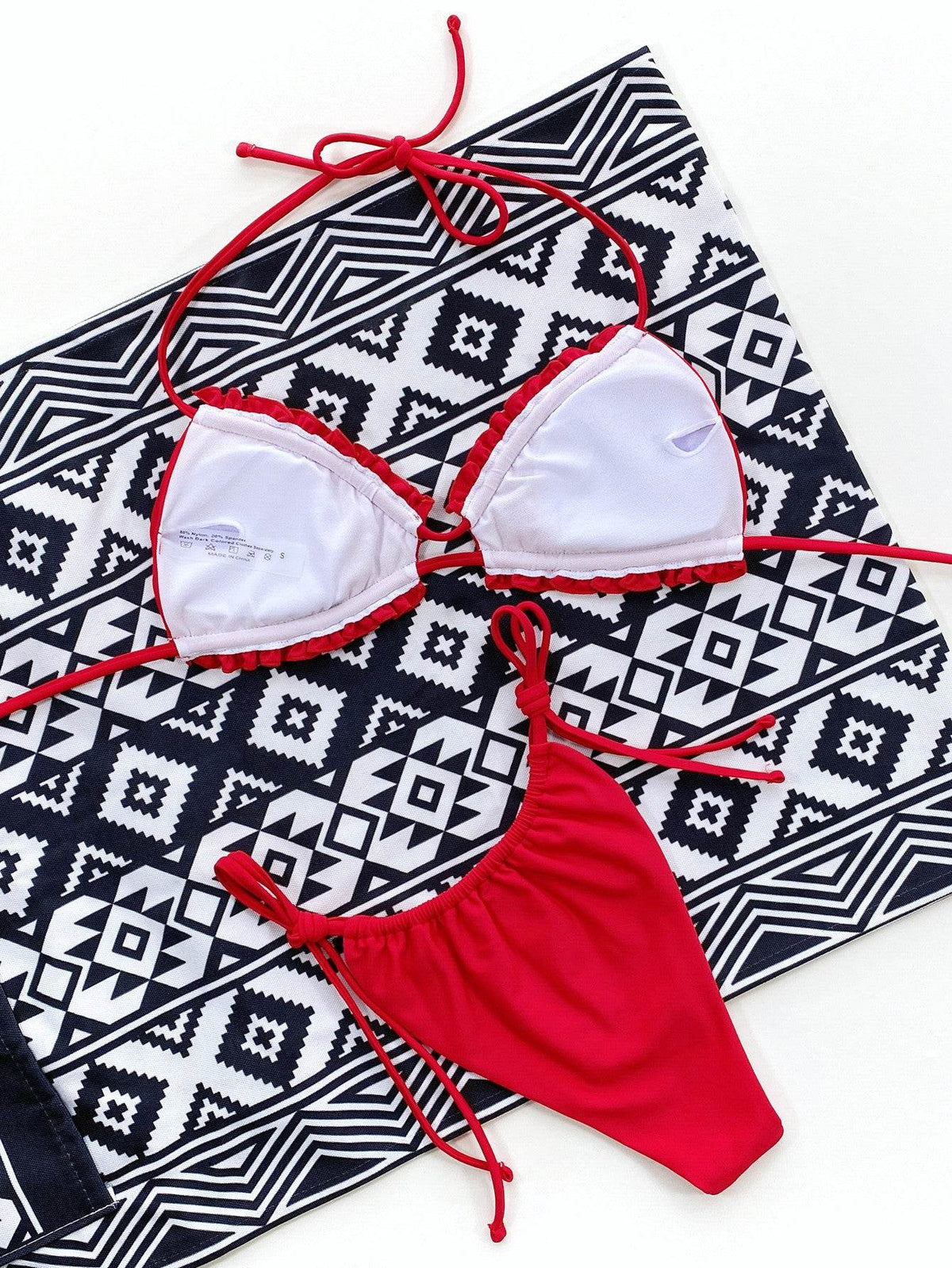 Frill Trill Halter Neck Bikini Set - Selvanelle