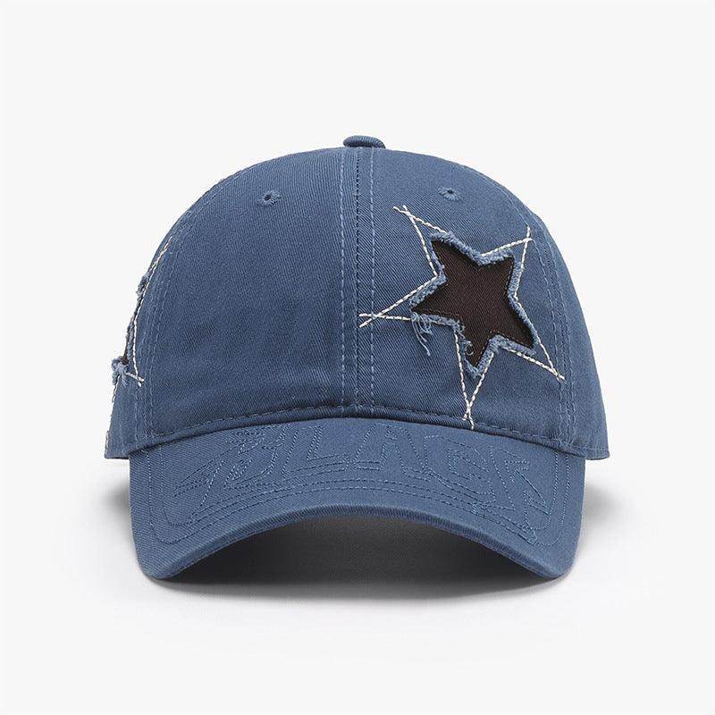 Adjustable Star Raw Hem Cap for Stylish Casual Wear - Selvanelle
