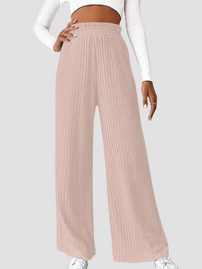Ribbed High Waist Pants for Women in Various Sizes - Selvanelle