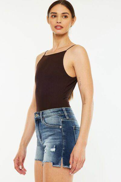 Kancan High Waist Raw Hem Denim Shorts for Summer Style - Selvanelle