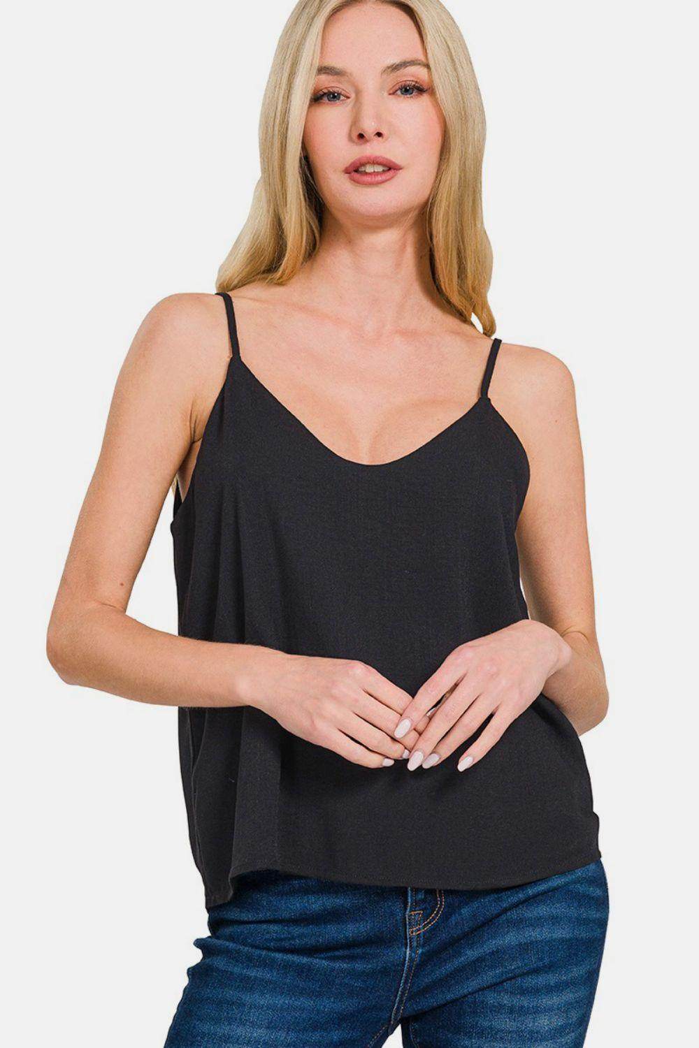 Zenana Two Layered Spaghetti Strap Cami for Women - Selvanelle